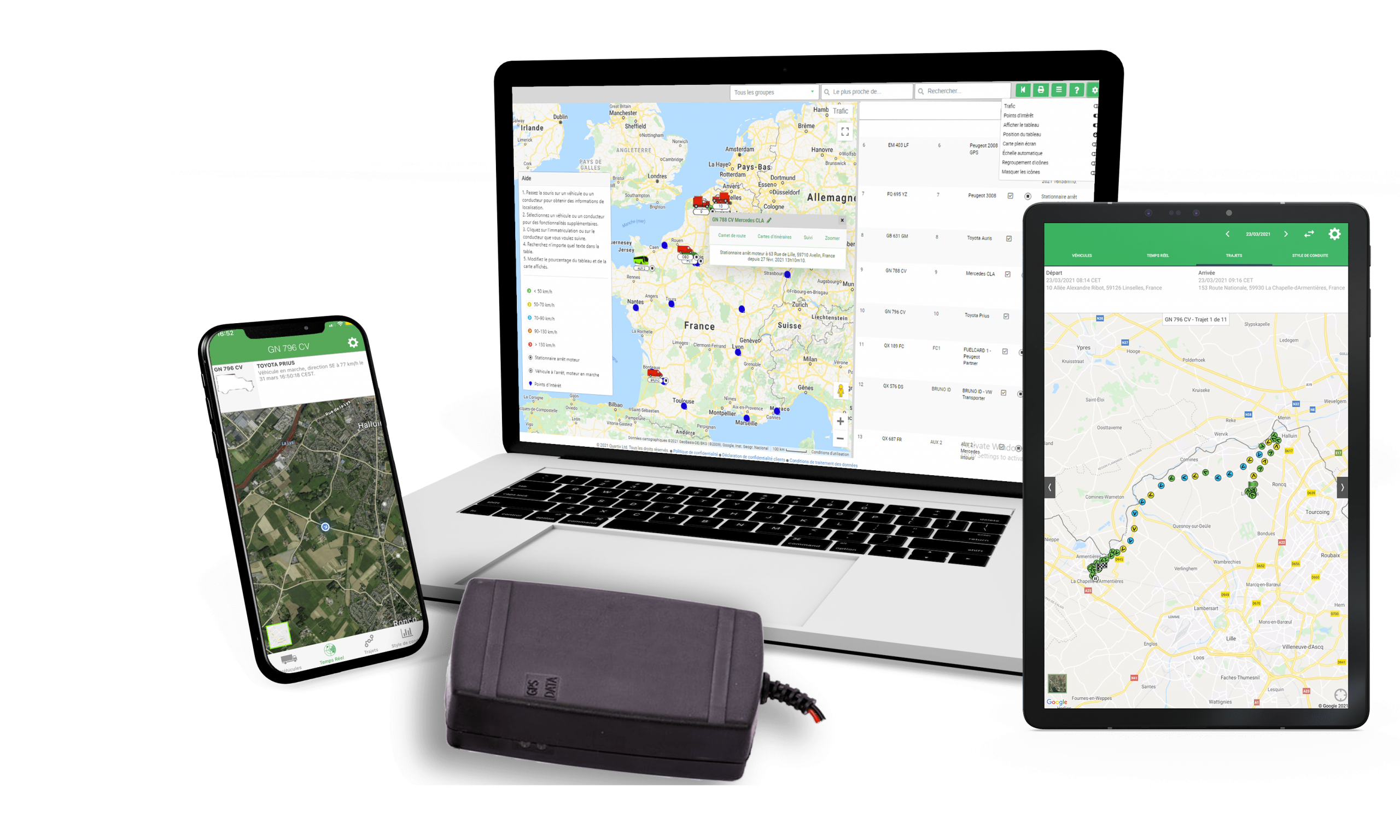 Géolocalisation flotte véhicule - Suivi GPS