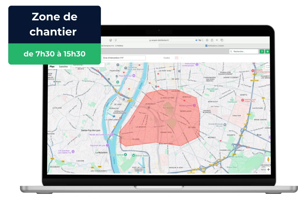 zone de chantier - geolocalisation véhicule et engins de chantier